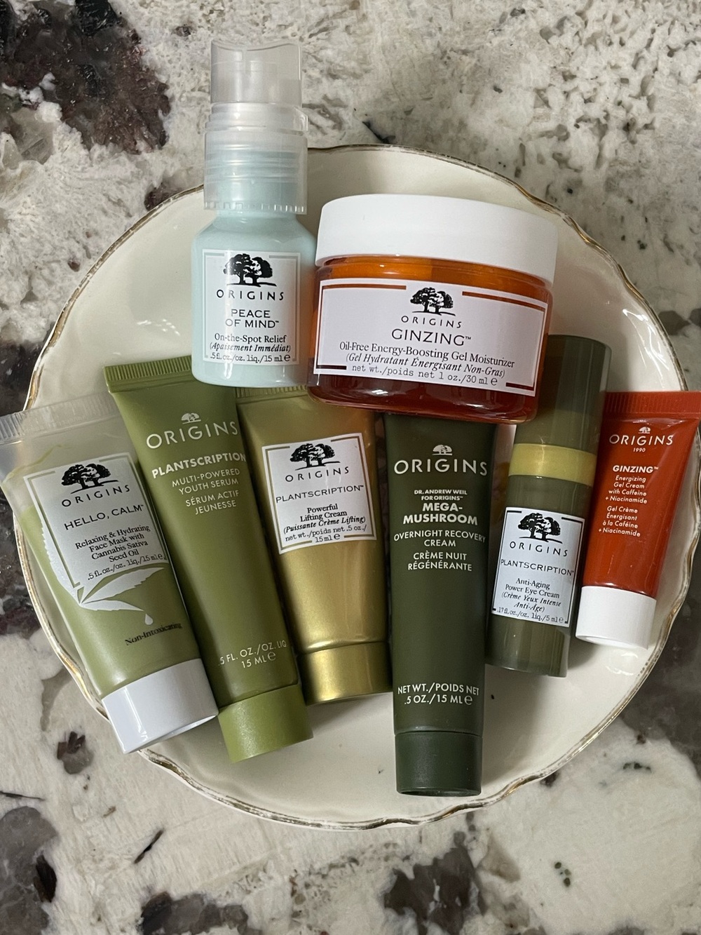 Origins Full Size Ginzing Oil Free Gel & Peace of Mind w/Travel Assortment